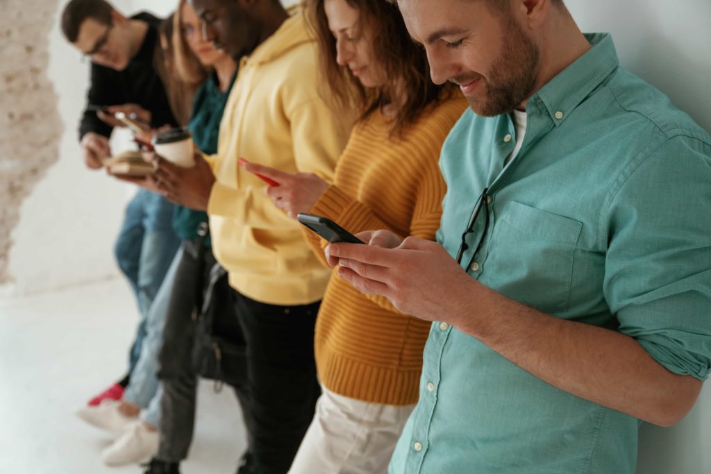 people using their phone